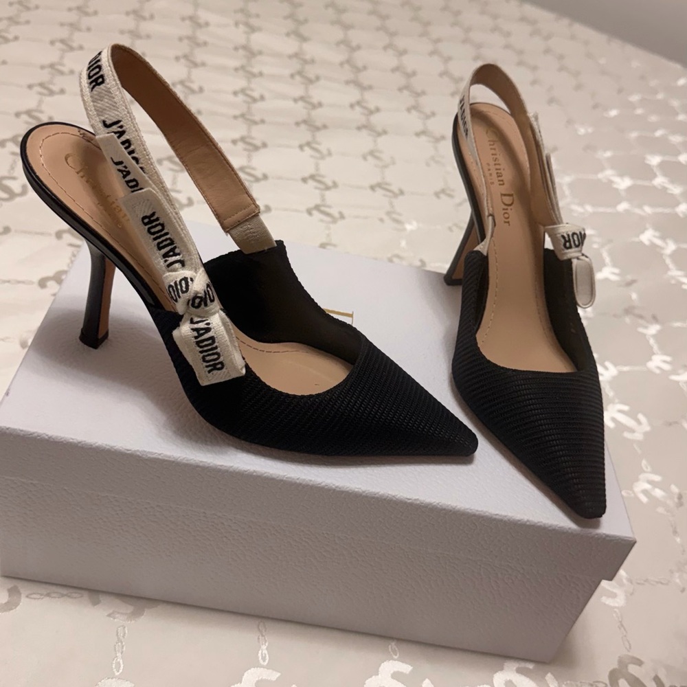 Dior J'Adior Black Slingback Heels